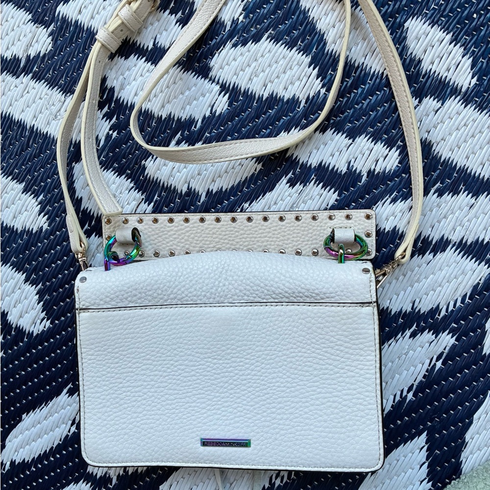 Rebecca Minkoff Off White Top Handle Crossbody Bag with Iridescent Accents - Picture 6 of 7